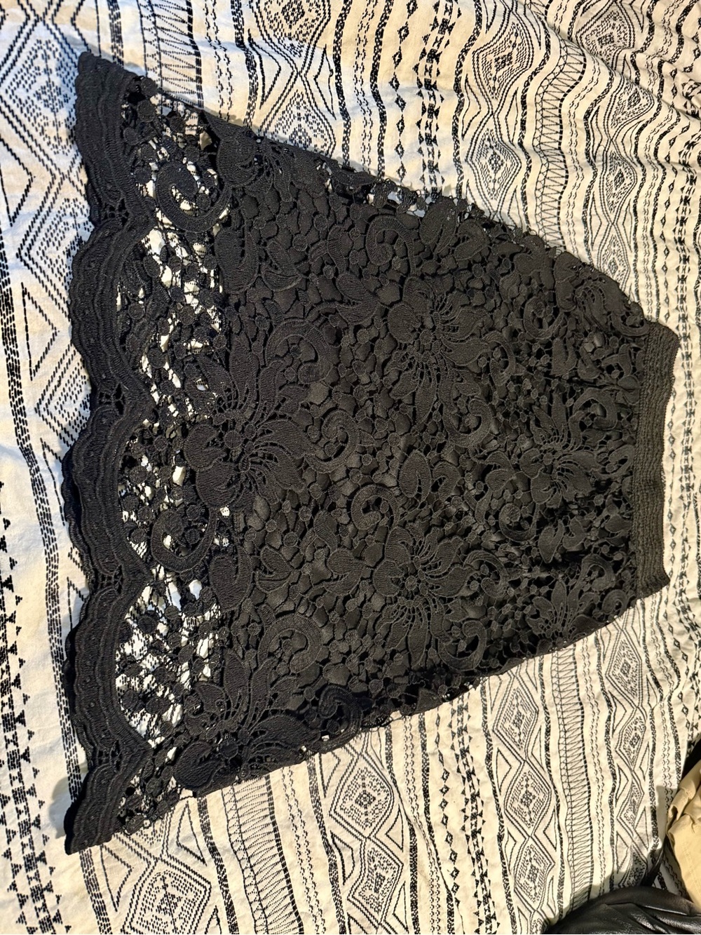 Black Lace Mini Skirt